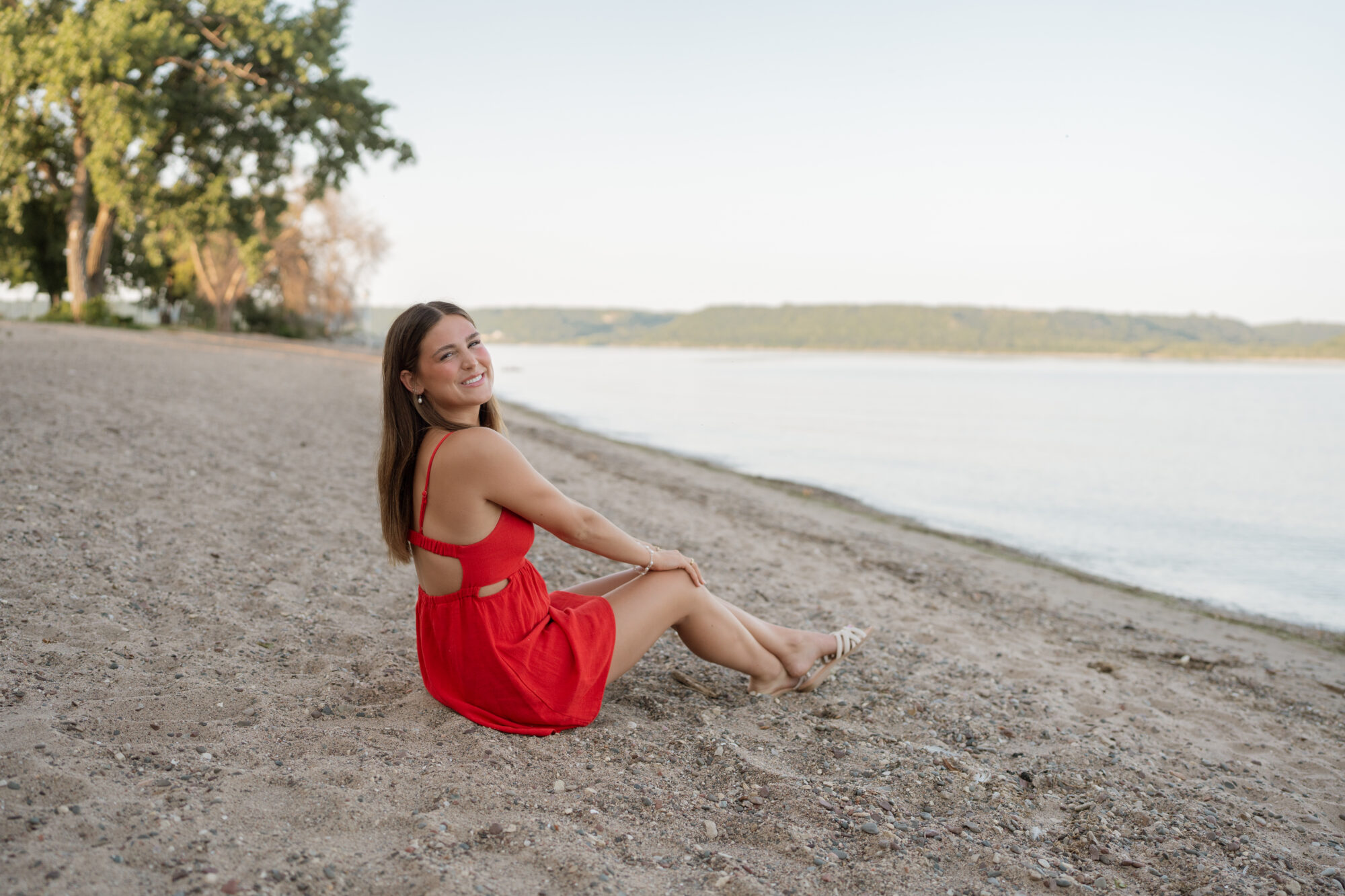 girl on beach for her senior photos