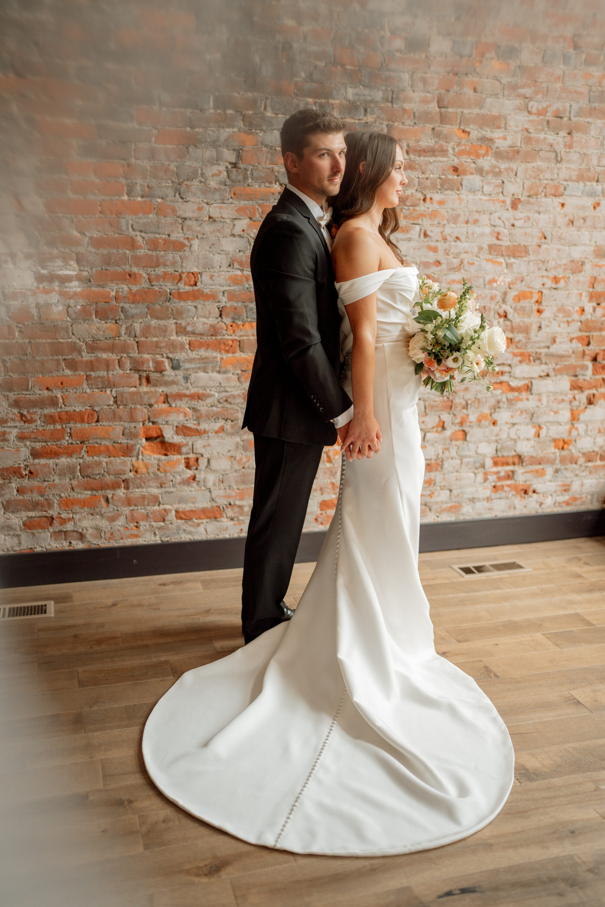 Couple portrait at the 3 Ten Event Venue in Faribault, MN.